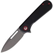 Utica E40 Disruption III Black Stonewash Linerlock Knife Black G10 Handles