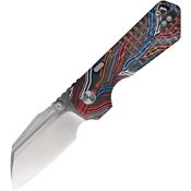 Vosteed A1307 Hedgehog Top Satin Sheepsfoot Linerlock Knife Magpie G10 Handles
