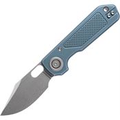 Vosteed A2404 Akita Stonewash Bowie Vanchor Lock Knife Blue Stonewash Handles