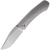Vosteed A2101 Vallhund Stonewash Clip Point Framelock Knife Stonewash Gray Titanium Handles