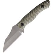 Wachtman KODT Kliff Tumbled Wharncliffe Fixed Blade Knife OD Green Micarta Handles