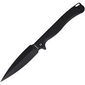 Daggerr VDFBKBW Vendetta Black Stonewash Dagger Linerlock Knife Black FRN Handles