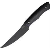 ZA-PAS M12MBK M12M Black Upswept Fixed Blade Knife Black G10 Handles