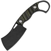 Kizer 1065A3 Little Rhino Black Stonewash D2 Carbon Steel Cleaver Fixed Blade Knife OD Green/Black G10 Handles