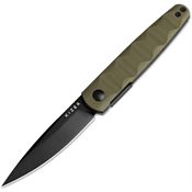 Kizer 3722A2 Bamboo Black Stonewash Linerlock Knife Green G10 Handles