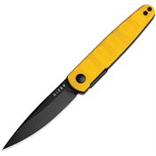 Kizer 3722A3 Bamboo Black Stonewash Linerlock Knife Yellow G10 Handles