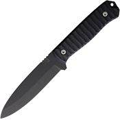 ZA-PAS VN1BK Veni Black Drop Point Fixed Blade Knife Black G10 Handles