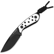 Kizer 1081A3 Buddy Black Drop Point Fixed Blade Knife Black/White G10 Handles