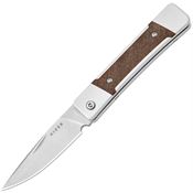 Kizer 2670A1 Little Grand Satin Drop Point Slip Joint Knife Silver/Wood Handles