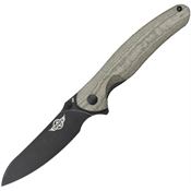 OKnife DREVERODGMH Drever Black Linerlock Knife OD Green Micarta Handles