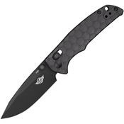 OKnife RUBATO3GMG Rubato 3 Black Dtop Point Rail Lock Knife Gunmetal Handles