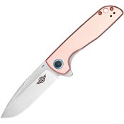 Oknife FREEZE2CU Freeze 2 Satin Drop Point Linerlock Knife Copper Handles