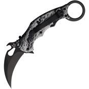 FOX 599ALB2 Black Karambit Linerlock Knife Black/Waves Handles