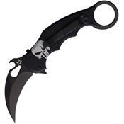FOX 599ALB4 Black Karambit Linerlock Knife Black/Punisher Handles