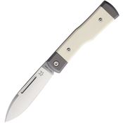 Fox 558BO Gunstock Barlow Knife White Smooth Bone Handles