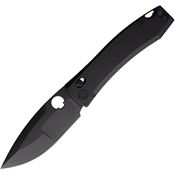 Daggerr F71DBB Nightmare Large Black MagnaCut Drop Point X-Lock Knife Black Titanium Handles