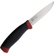 Mora 02666 Companion Satin Stainless Fixed Blade Knife Red Handles