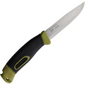 Mora 02394 Companion Satin Stainless Fixed Blade Knife Spark Green Handles