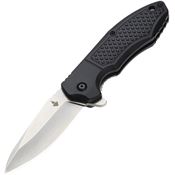 Saffire A104402 Lojo Stonewash Drop Point Linerlock Knife Black FRN Handles