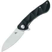Black Fox 771MB Dripper Stonewash Linerlock Knife Black Micarta Handles