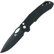 Black Fox 770BB Astros Black Button Lock Knife Black Aluminum Handles