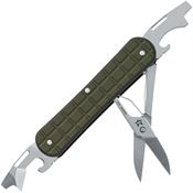 FOX VPGPW130F3MG Vulpis Folding Knife Green Handles