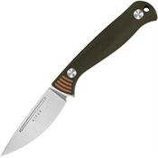 Kizer 1097A1 Evenki 1 Stonewash Fixed Blade Knife Green/Orange G10 Handles