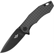 Oknife SPURDOGGMG Spurdog Black D2 carbon Steel Linerlock Knife Gunmetal Frag Handles