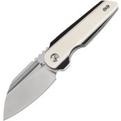 Tenable 1048A4 Rafe L Satin Sheepsfoot Linerlock Knife Ivory/Black G10 Handles