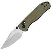 Kizer V36192KC1 Drop Bear 2 Satin Clip Point Button Lock Knife Green Micarta Handles