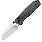 Kizer V36192KS1 Drop Bear 2 Satin Sheepsfoot Button Lock Knife Black Micarta Handles