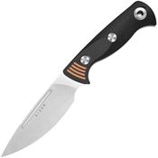 Kizer 1099A1 Evenki 3 Stonewash Fixed Blade Knife Black/Orange G10 Handles