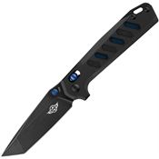 Oknife RUBATOBK Rubato Black Stonewash Tanto Rail Lock Knife Black/Blue G10 Handles