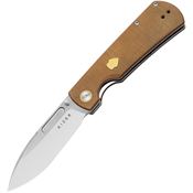 Kizer V4726A1 Retro Satin Drop Point Linerlock Knife Brown Micarta Handles
