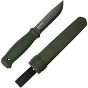Mora 03047 Garberg Black Carbon Steel Fixed Blade Knife Green Handles