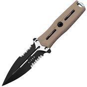 Kizer ZXFB01A3 Norcros Two-Tone part Serrated Spear Point Fixed Blade Knife Tan G10 Handles
