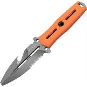 Kizer ZXFB01A6 Norcros Gray Stonewash Part Serrated Spear Point Fixed Blade Knife Orange G10 Handles
