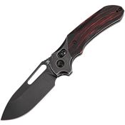 Kansept 1099V4 Quasar Blackwash Drop Point Crossbar Lock Knife Red/Black Gmas G10 Handles