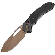 Kansept 1099V3 Quasar Rose Drop Point Crossbar Lock Knife Black G10 Handles