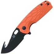 Fox 624OR Core Hunter Black GutHook Linerlock Knife Orange FRN Handles