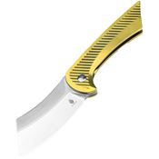 Kizer 3673A1 Dawn Satin Framelock Knife Gold Titanium Handles