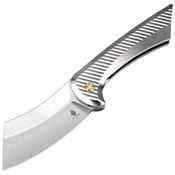 Kizer 3673A2 Dawn Satin Framelock Knife Silver Titanium Handles
