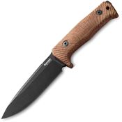 LionSTEEL T5BCVN T5 Black Drop Point Fixed Blade Knife Natural Micarta Handles
