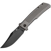 Kansept 1108A3 Bison Blackwash Bowie Framelock Knife Gray Stonewash Handles