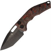 Heretic 0116ARDCC Auto Medusa Black MagnaCut Tanto Button Lock Knife Red Camo Carbon Fiber Handles