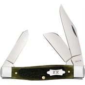 Case XX 39232 Large Stockman Knife Olive Green Bone Handles