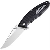 Diafire 105701 Regatta Satin Clip Point Linerlock Knife Black G10 Handles