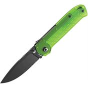 Flytanium 1395GB Arcade Lite Black Drop Point Shark-Lock Knife Green Handles