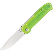 Flytanium 1395GS Arcade Lite Stonewash Drop Point Shark-Lock Knife Green Handles