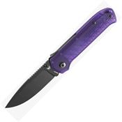 Flytanium 1395PB Arcade Lite Black Drop Point Shark-Lock Knife Purple Handles
